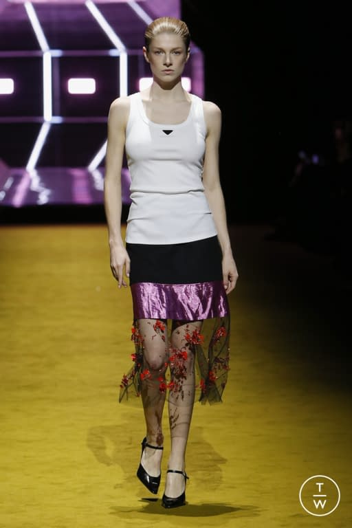 Hunter Schafer walks on the runway during the Coach New York