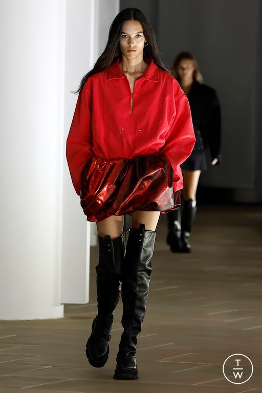 Boot Fashion: Lindsey Wixson in Louis Vuitton Red Rubber Boots