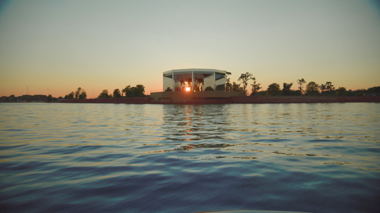 GREEN LENS, AN ARTWORK BY DOUG AITKEN COMMISSIONED BY ANTHONY VACCARELLO FOR SAINT LAURENT, VENICE 14-30 JULY