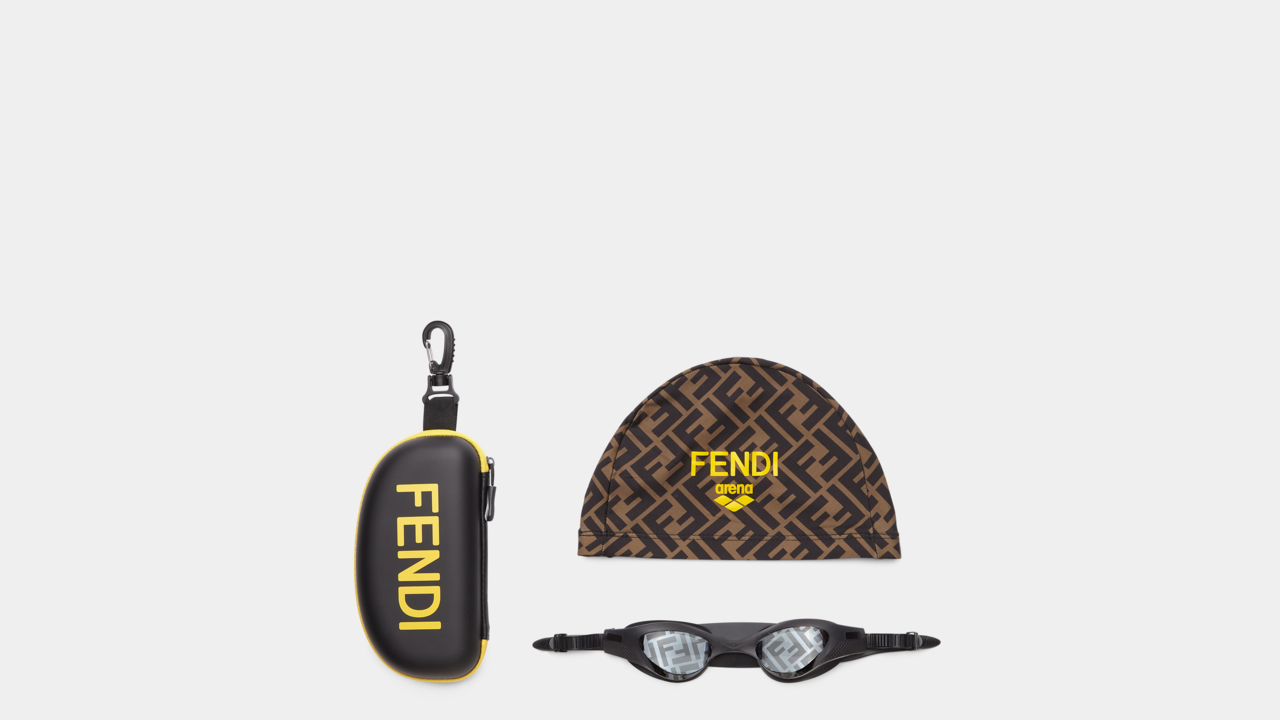 FENDI, ARENA and THÉLIOS present the limited edition “FENDI x ARENA” swimming cap and goggles illustration 1
