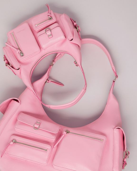 Butterfly Small Leather Shoulder Bag in Pink - Blumarine