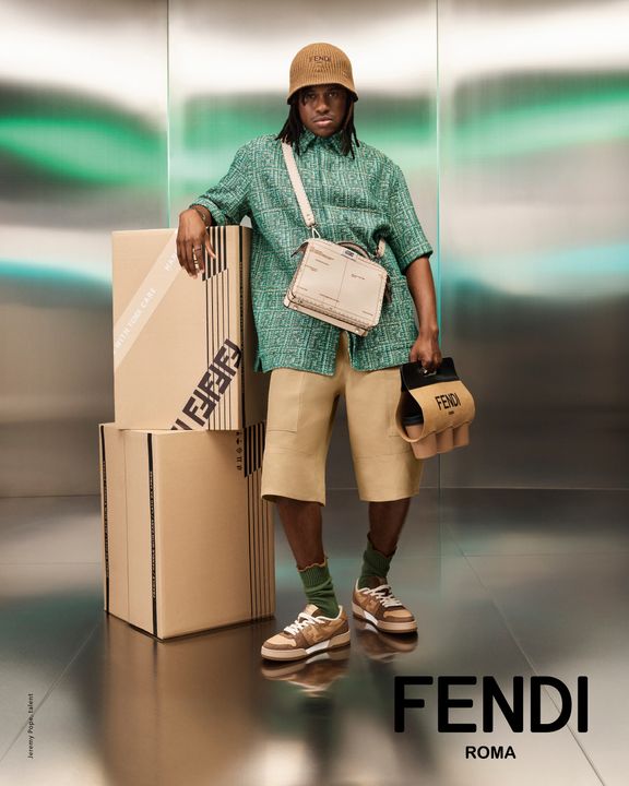 Men’s Spring/Summer 2024 Advertising Campaign featuring Greg Hsu, Jeremy Pope and Massimiliano Caiazzo as FENDI Global Menswear Ambassador illustration 1