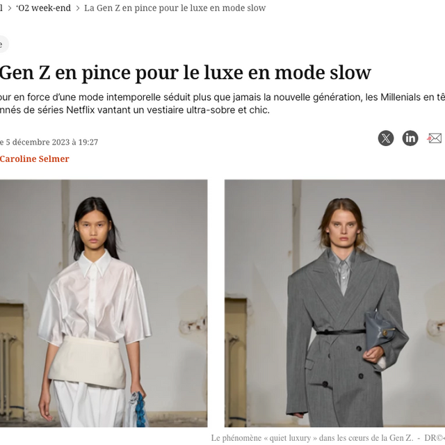 La Gen Z en pince pour le luxe en mode slow