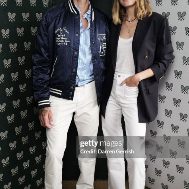 Constance Jablonski and Matthias Dandois in Polo Ralph Lauren at the 2024 Wimbledon Tennis Championships