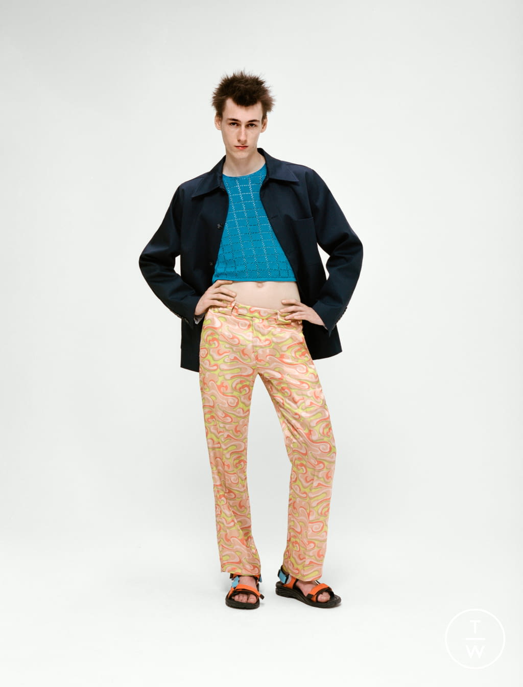 Fashion Week Milan Spring/Summer 2022 look 13 from the Mans collection 男装