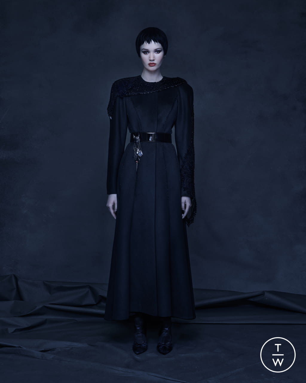 Fashion Week Paris Fall/Winter 2021 look 14 de la collection Ulyana Sergeenko couture
