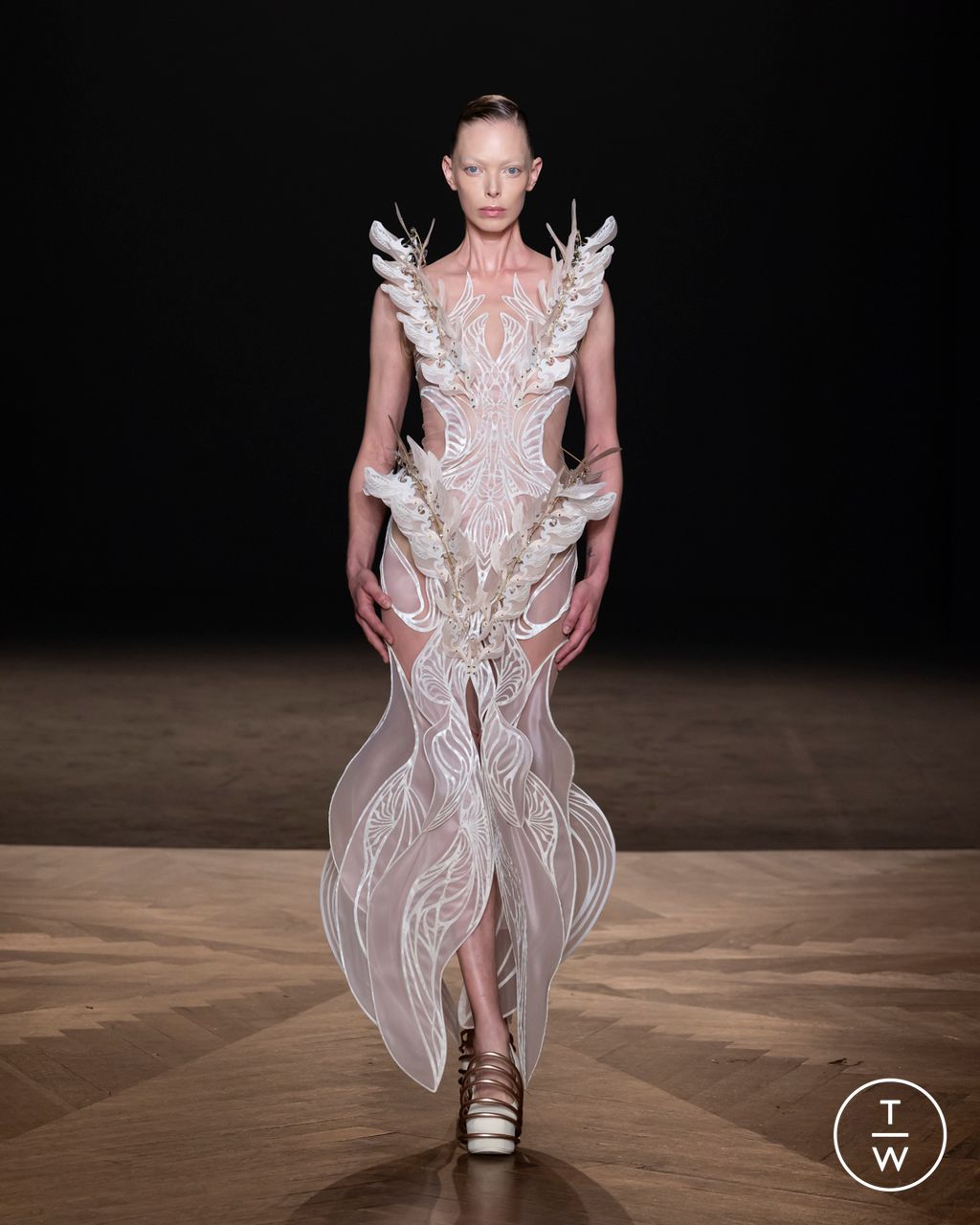 Fashion Week Paris Fall/Winter 2025 look 4 from the Iris Van Herpen collection couture