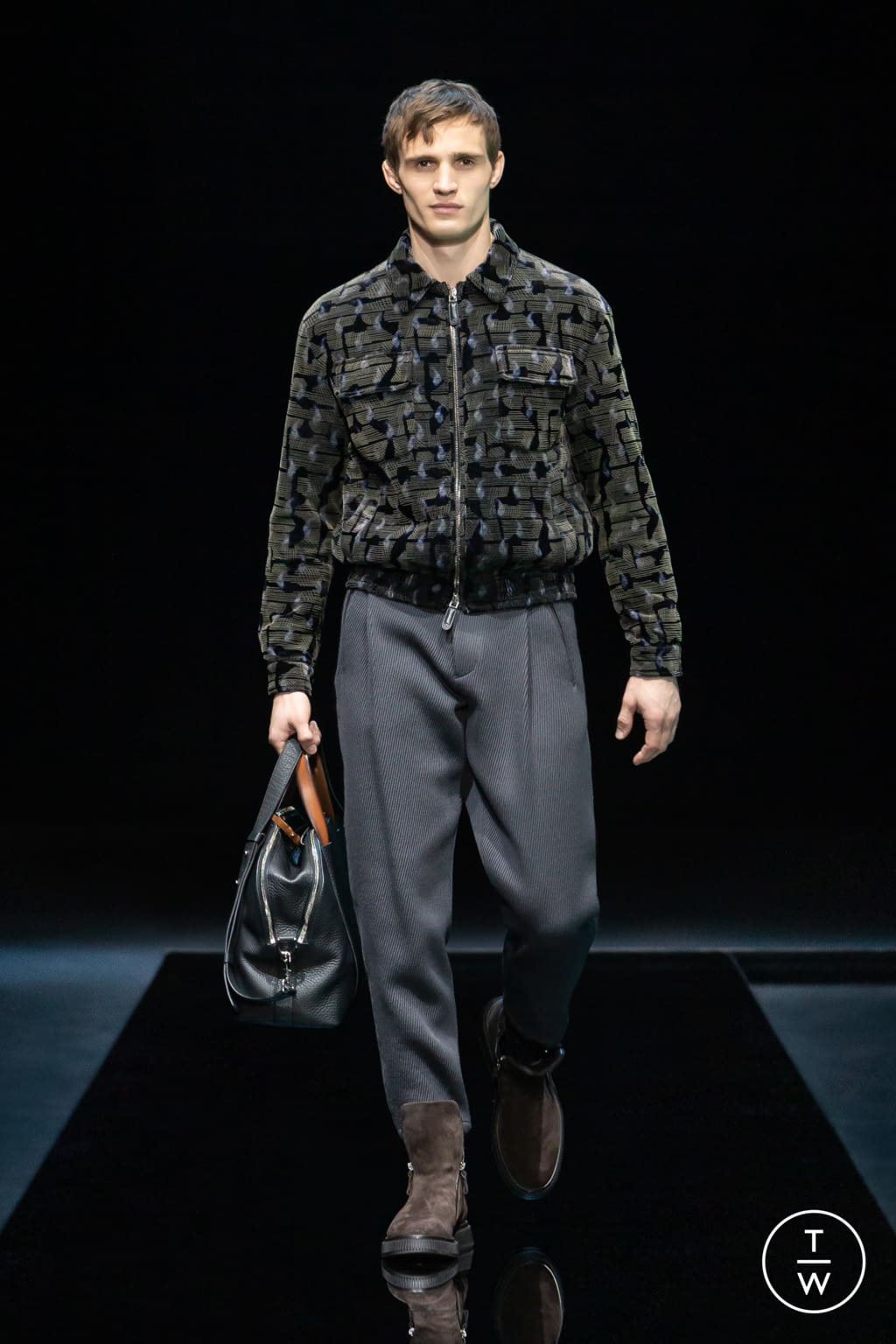Fashion Week Milan Fall/Winter 2021 look 5 from the Giorgio Armani collection menswear
