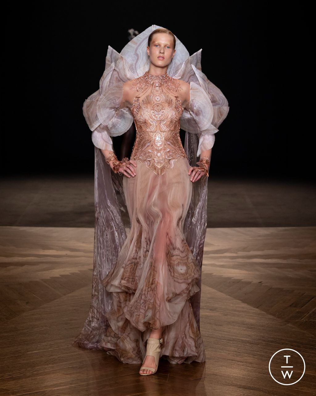 Fashion Week Paris Fall/Winter 2025 look 6 from the Iris Van Herpen collection couture
