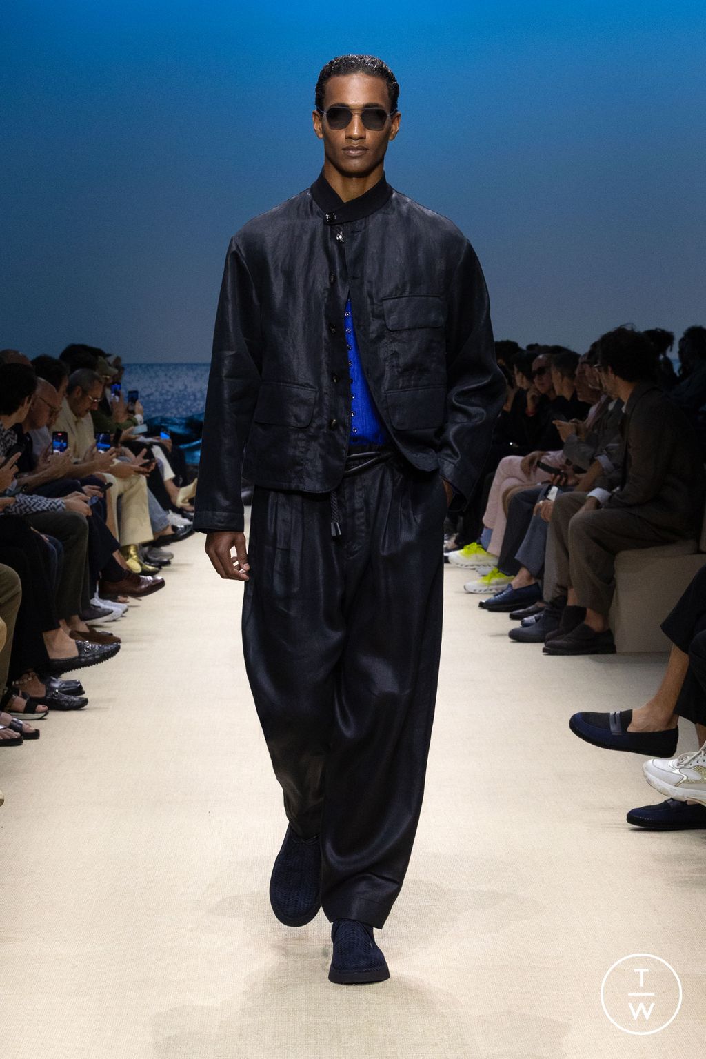 Fashion Week Milan Spring/Summer 2026 look 9 de la collection Giorgio Armani menswear