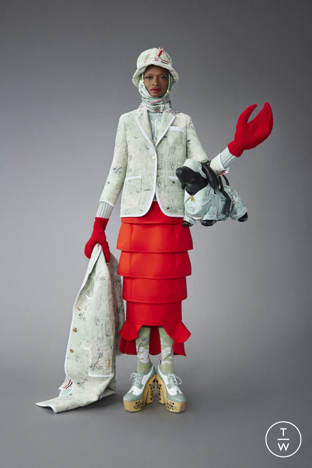 Fashion Week New York Pre-Fall 2022 look 1 from the Thom Browne collection womenswear