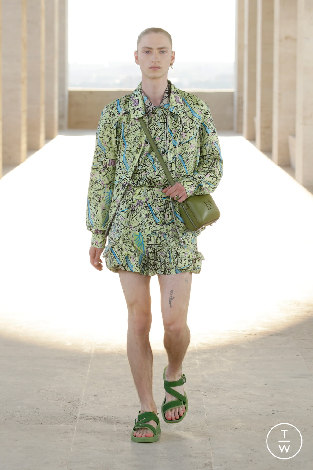 Fashion Week Milan Spring/Summer 2022 look 1 from the Fendi collection menswear