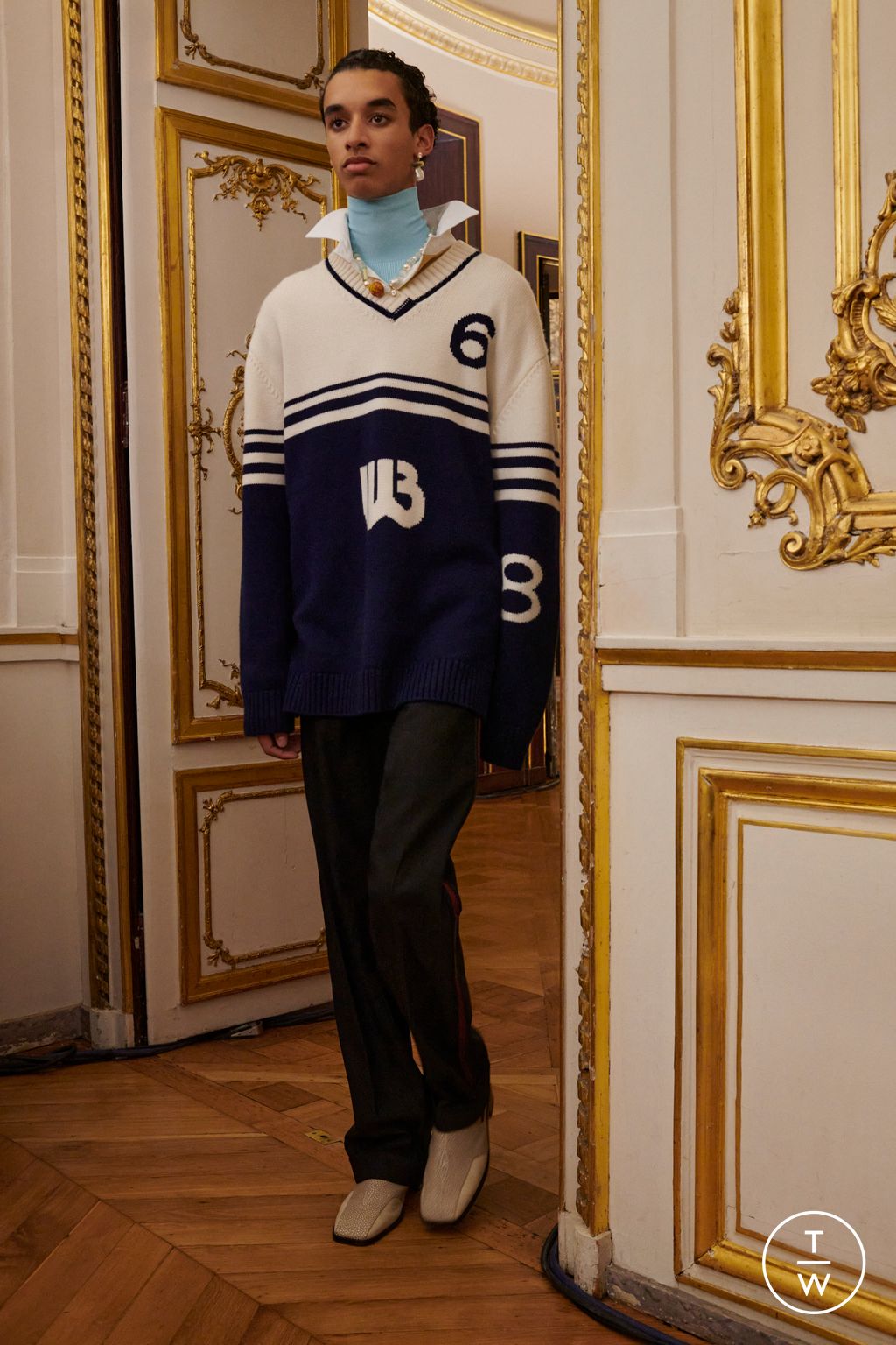 Fashion Week Paris Fall/Winter 2023 look 11 from the Wales Bonner collection menswear