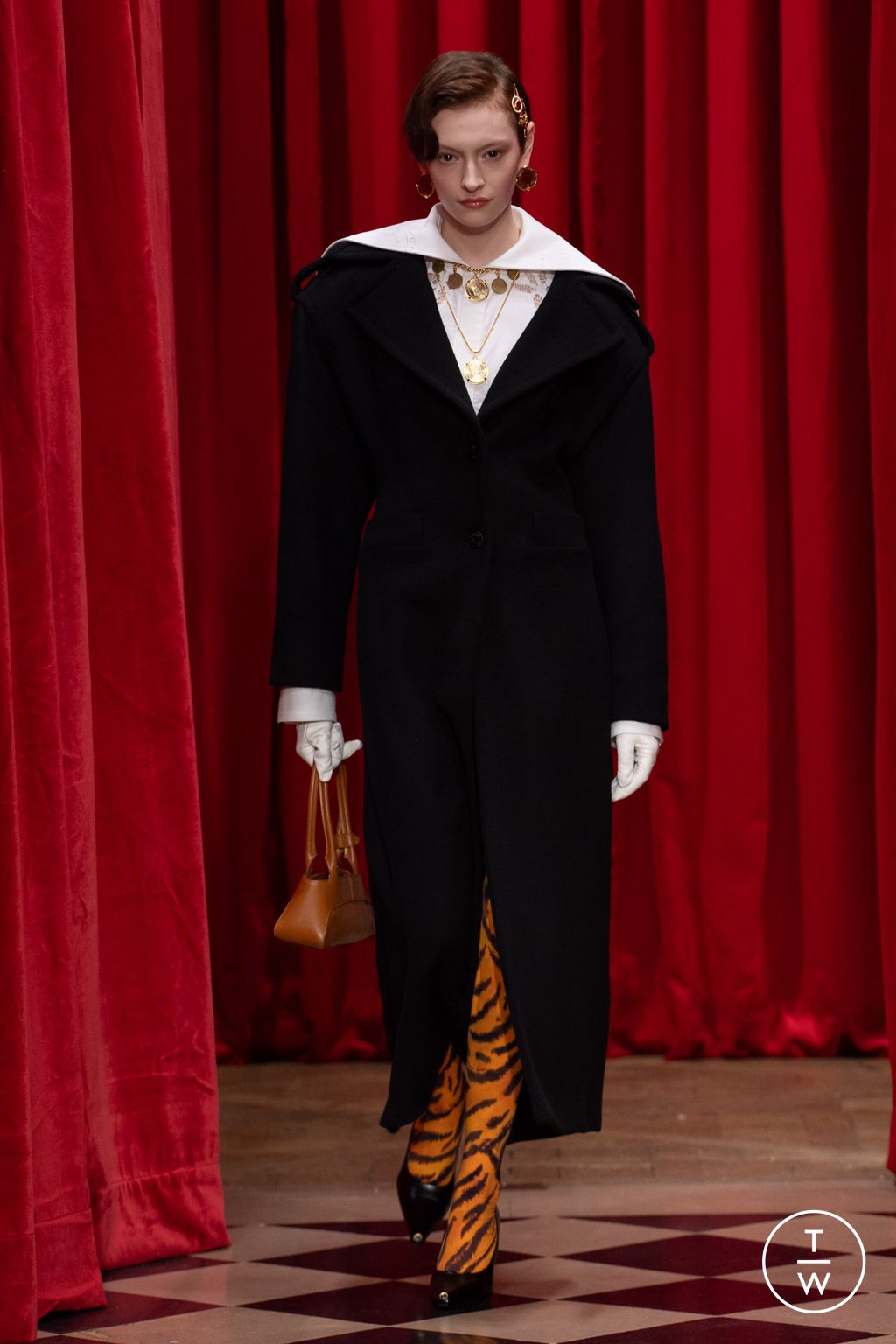 Fashion Week Paris Fall/Winter 2025 look 11 from the Marine Serre collection womenswear
