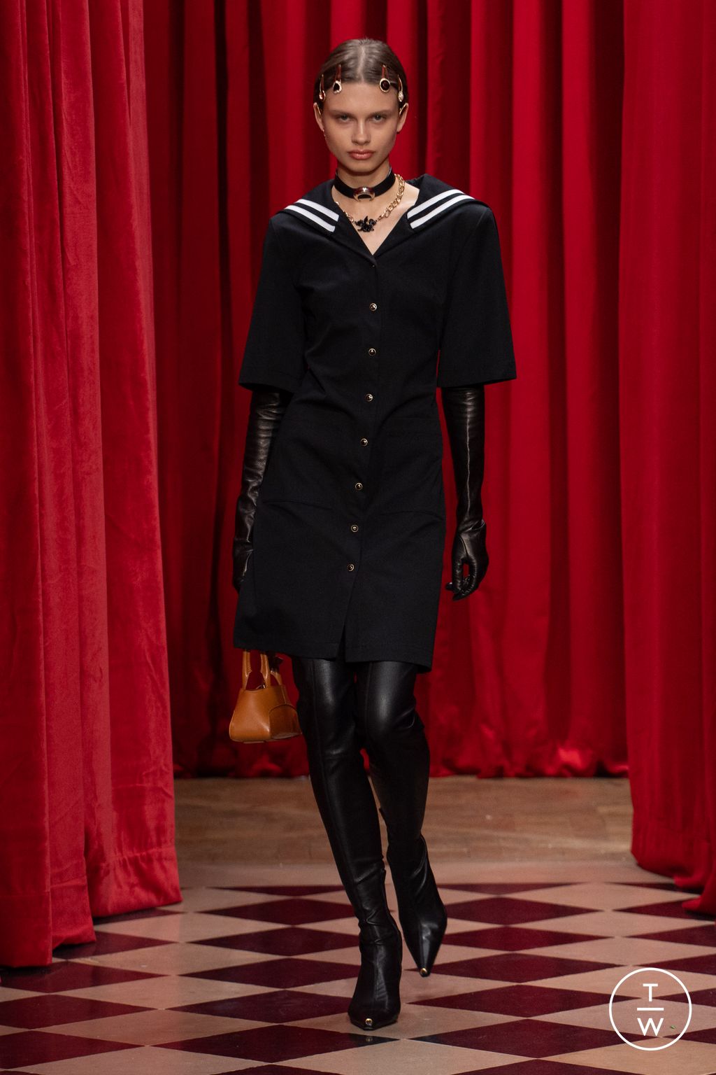 Fashion Week Paris Fall/Winter 2025 look 13 from the Marine Serre collection womenswear