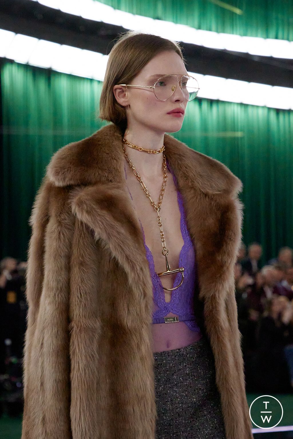 Fashion Week Milan Fall/Winter 2025 look 1 from the Gucci collection womenswear accessories