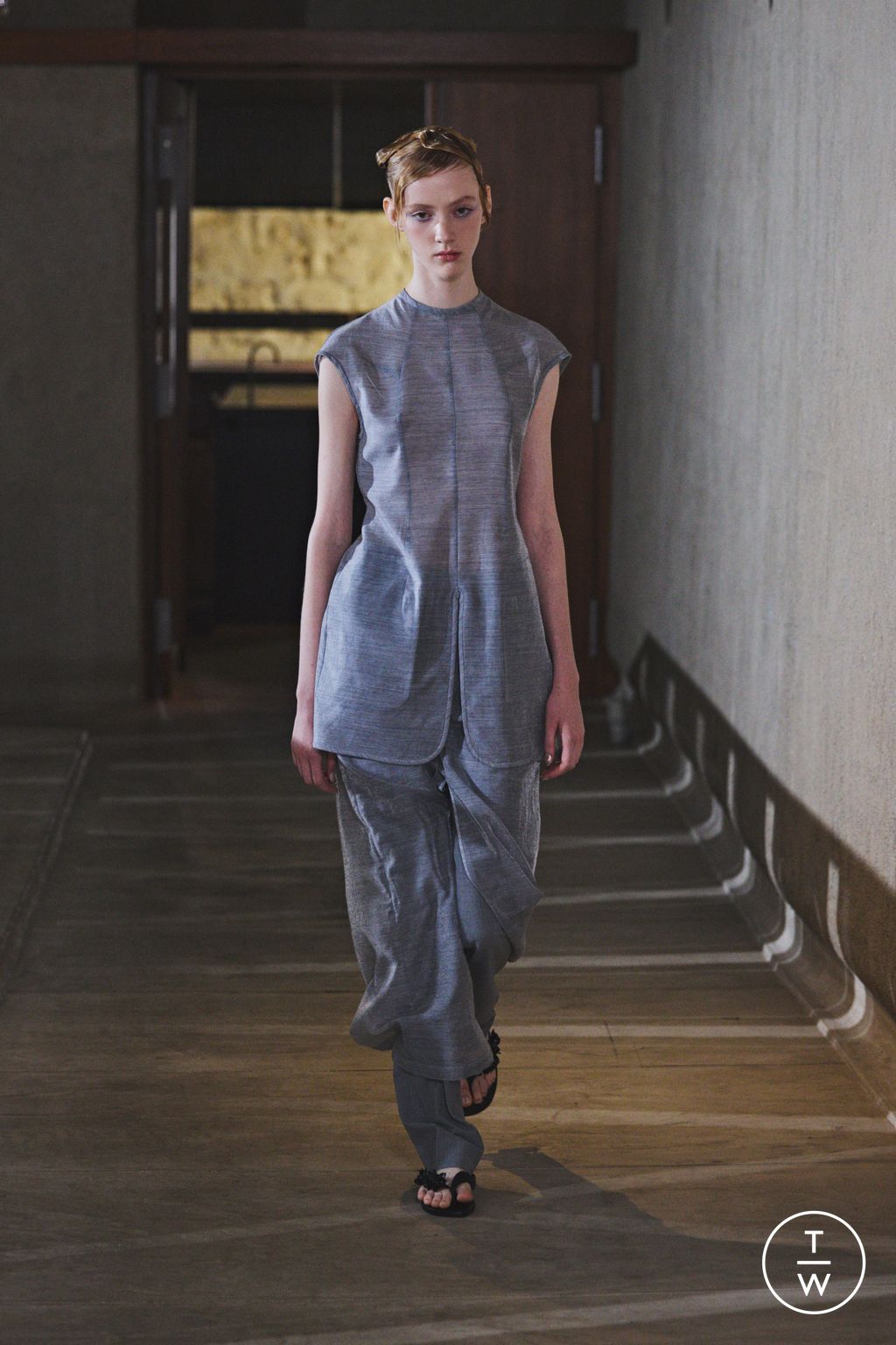Fashion Week Paris Spring/Summer 2026 look 1 from the Mame Kurogouchi collection womenswear