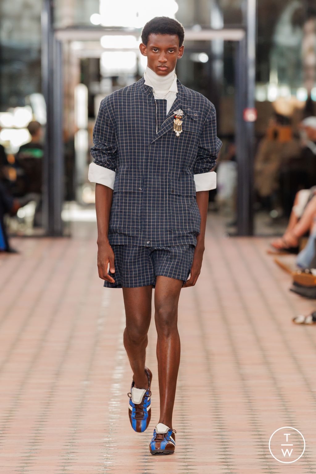 Fashion Week Paris Spring/Summer 2026 look 1 from the Wales Bonner collection menswear