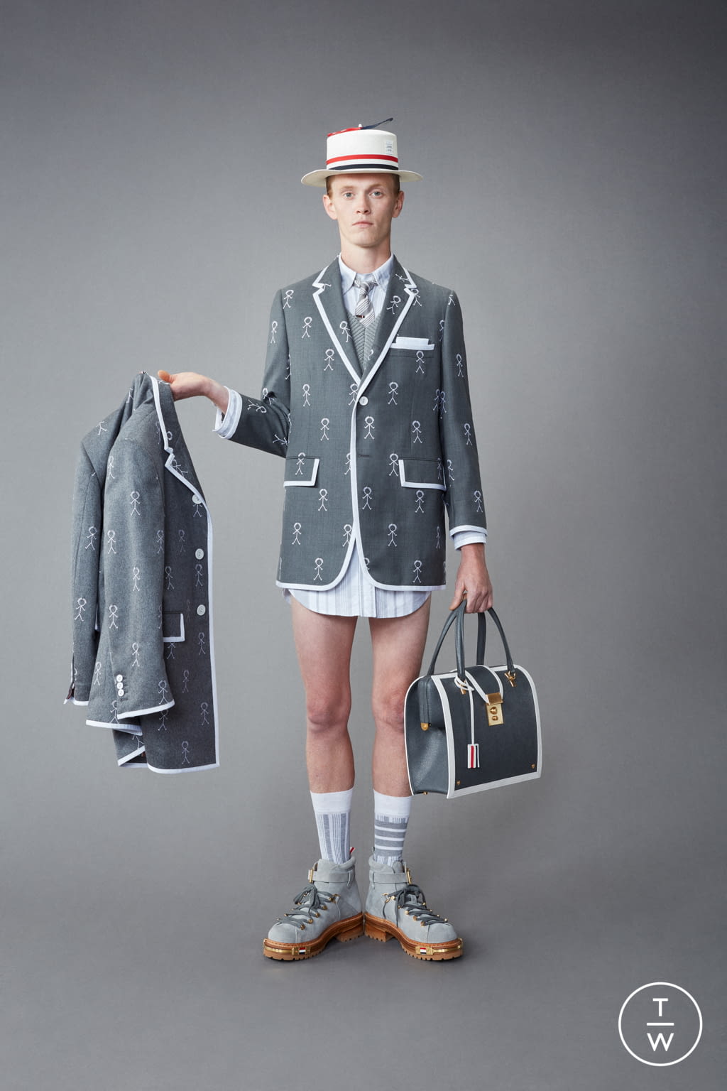 Fashion Week Paris Resort 2022 look 2 from the Thom Browne collection menswear