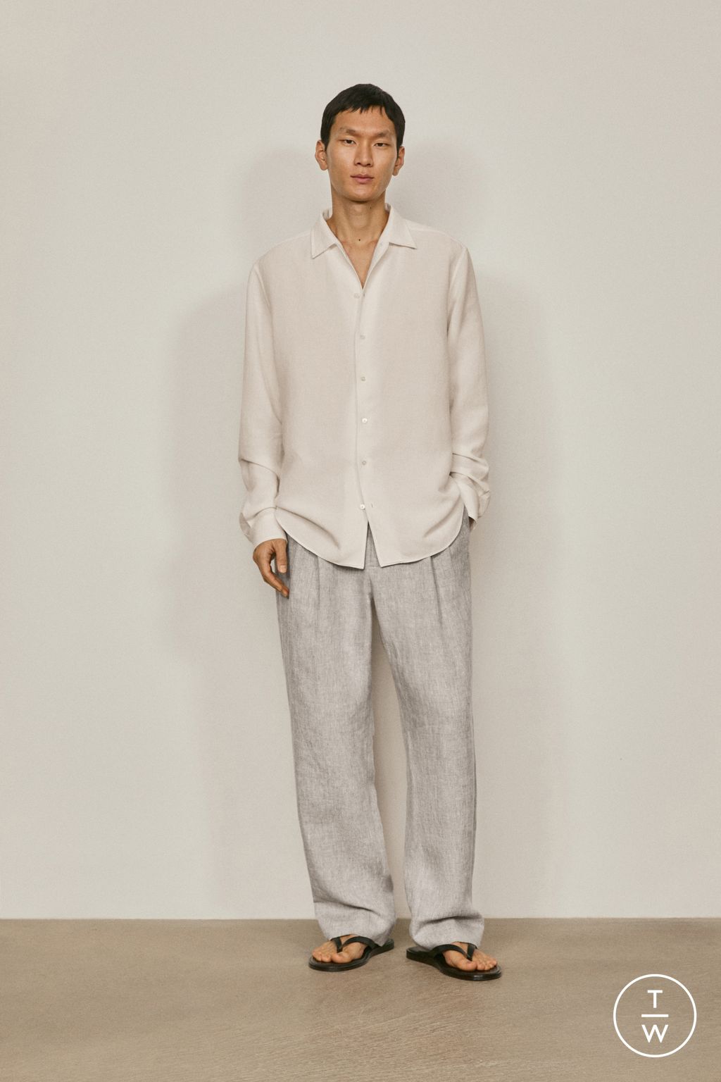 Fashion Week Paris Spring/Summer 2026 look 6 from the Massimo Dutti collection menswear