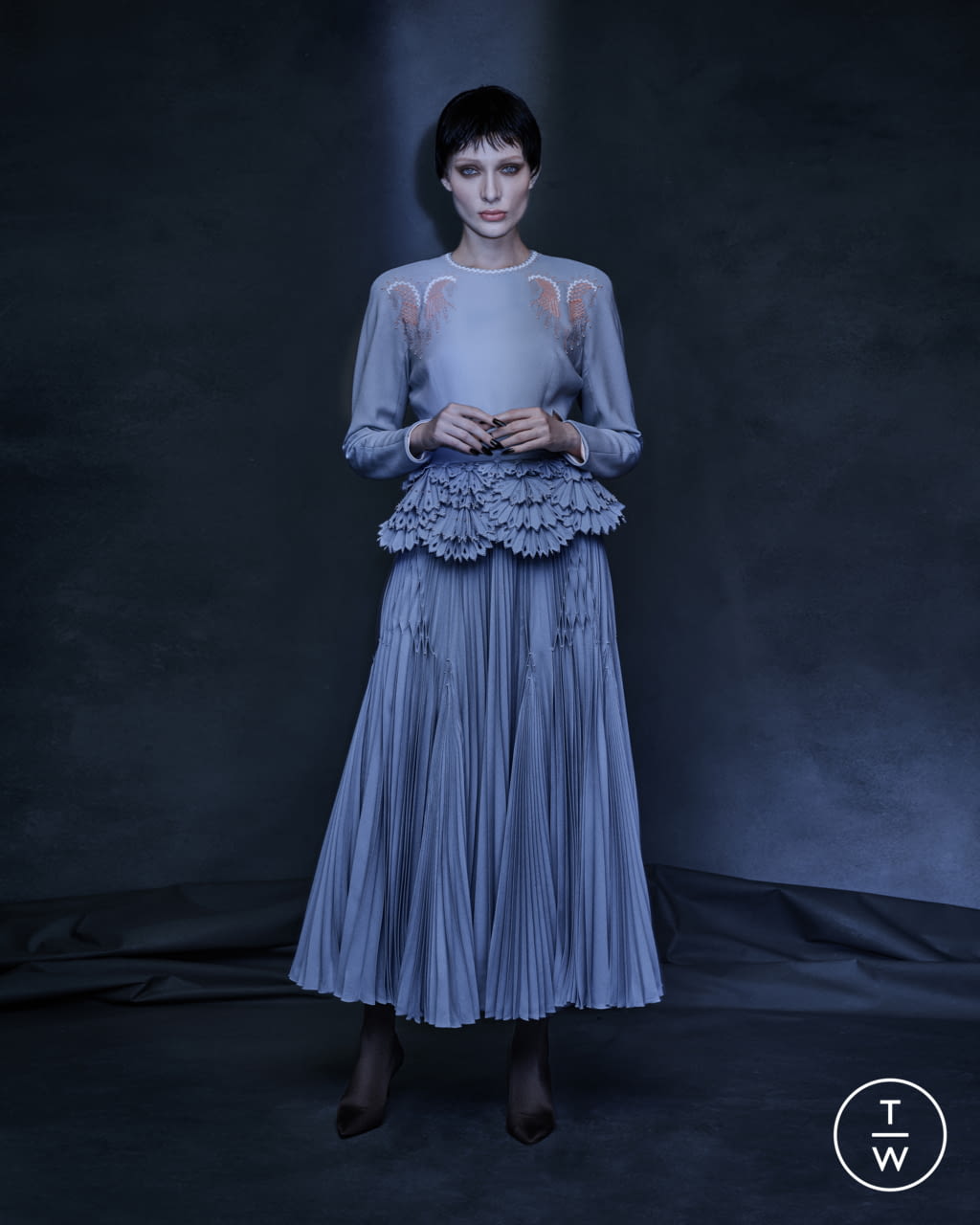 Fashion Week Paris Fall/Winter 2021 look 24 de la collection Ulyana Sergeenko couture