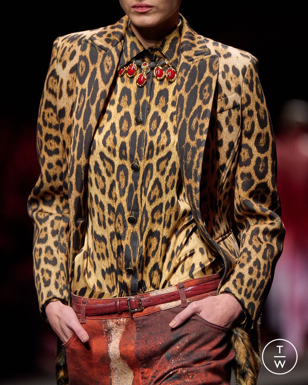 Fashion Week Milan Fall/Winter 2025 look 16 from the Roberto Cavalli collection womenswear accessories