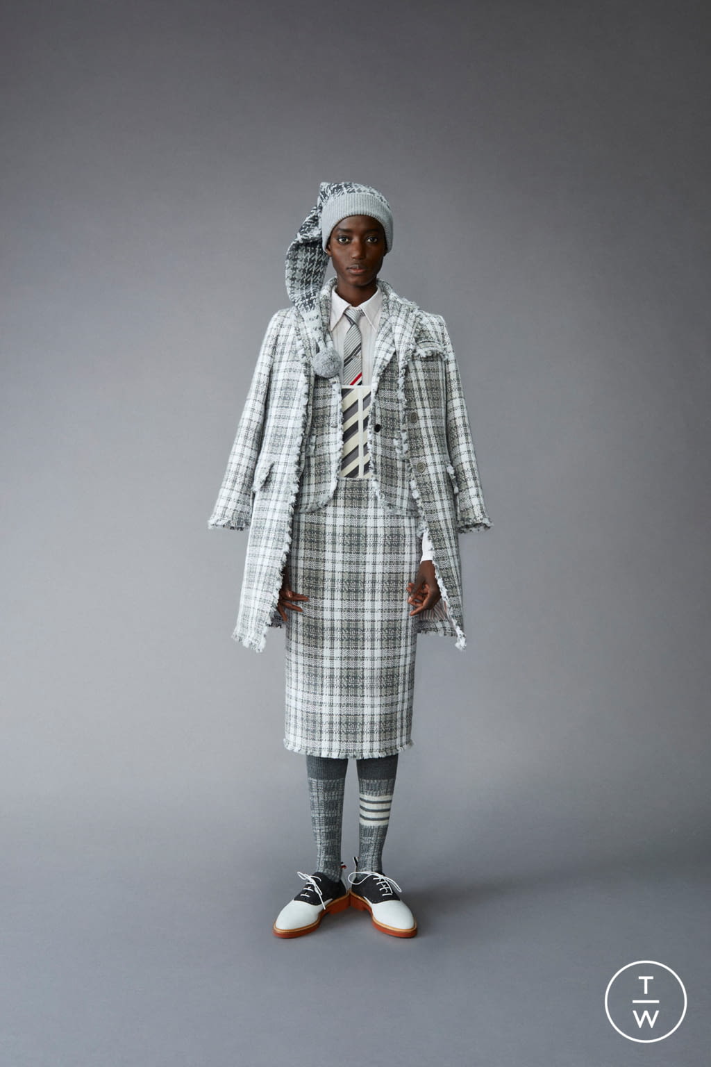 Fashion Week Paris Pre-Fall 2021 look 4 from the Thom Browne collection womenswear
