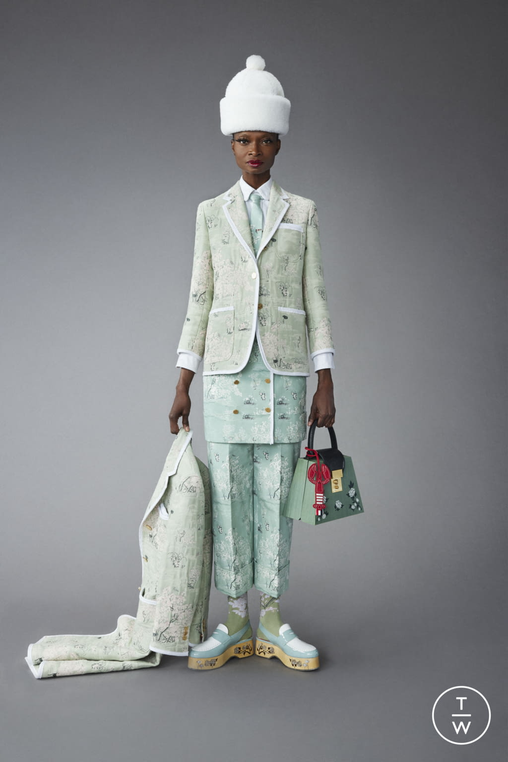 Fashion Week New York Pre-Fall 2022 look 3 from the Thom Browne collection womenswear