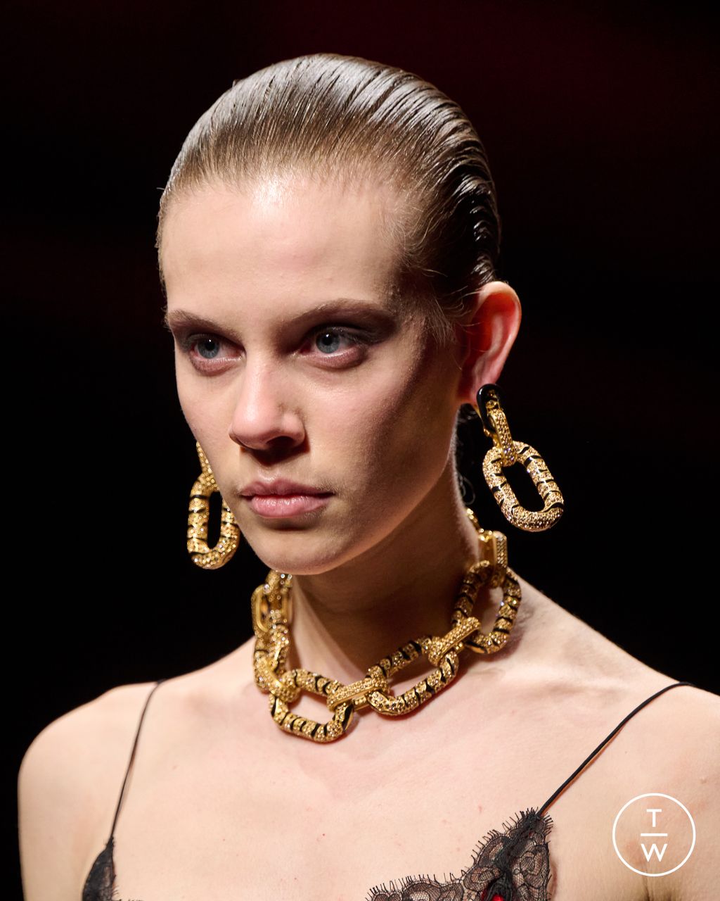 Fashion Week Milan Fall/Winter 2025 look 18 from the Roberto Cavalli collection womenswear accessories