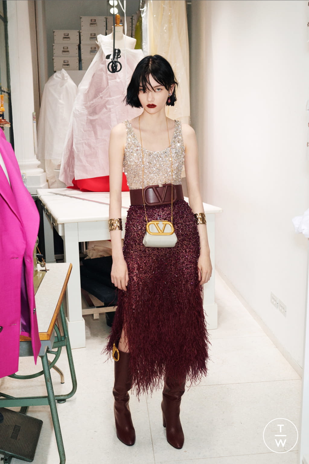Fashion Week Paris Pre-Fall 2020 look 42 from the Valentino collection 女装