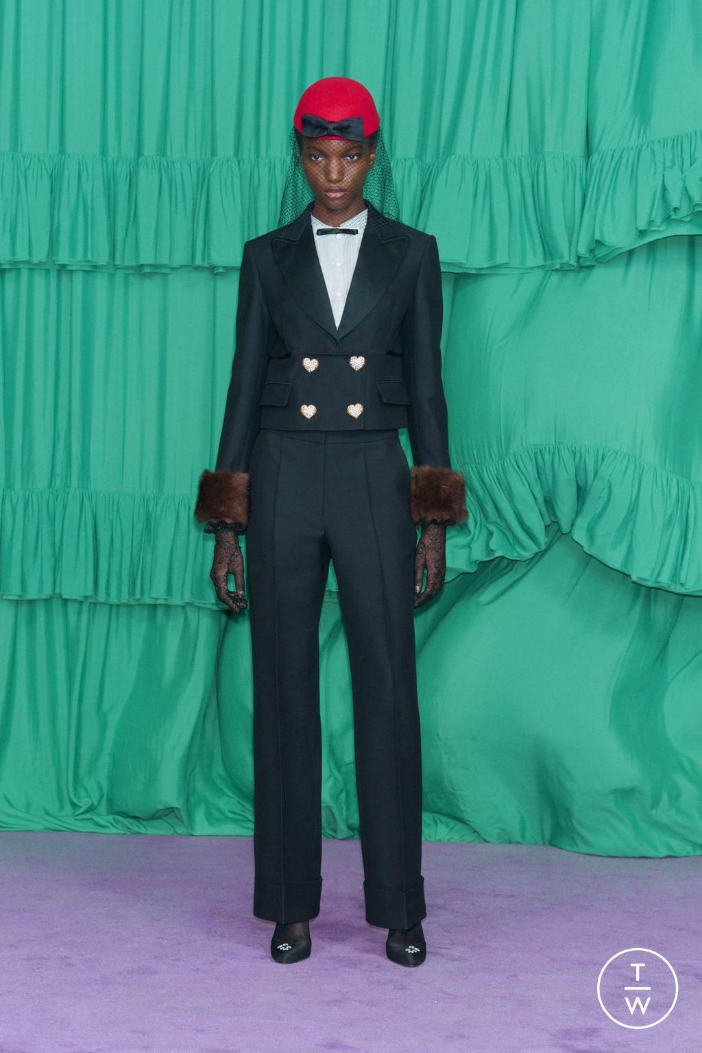Fashion Week Paris Pre-Fall 2025 look 96 from the Valentino collection womenswear