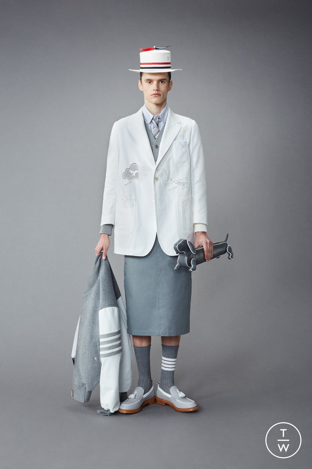 Fashion Week Paris Resort 2022 look 6 from the Thom Browne collection menswear