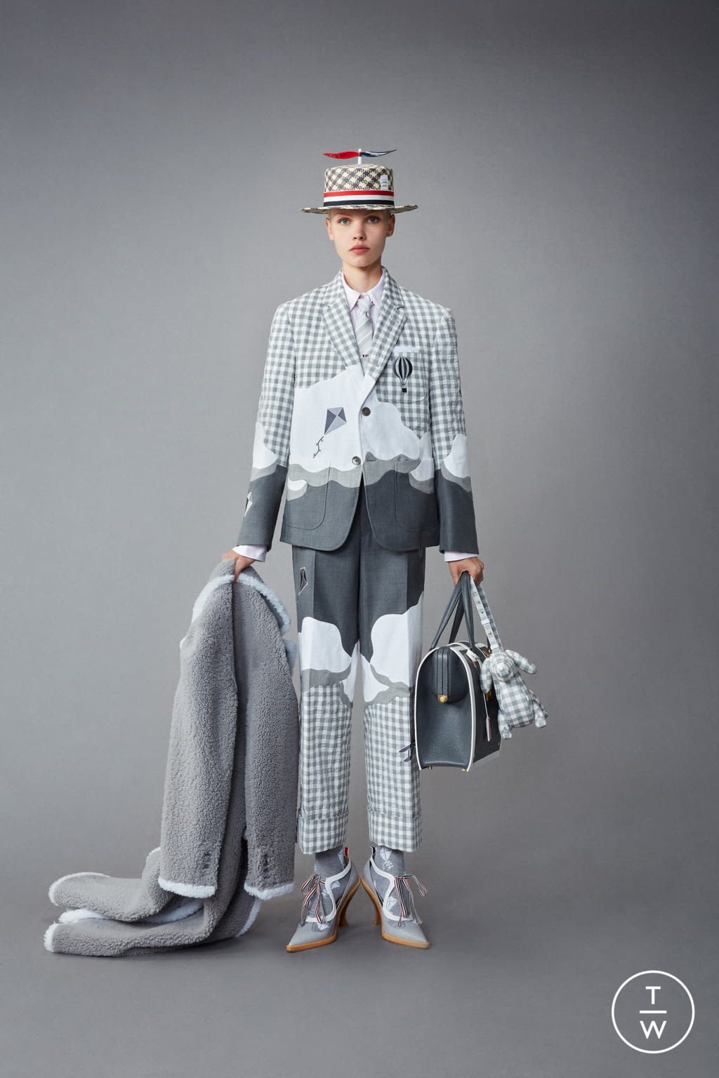 Fashion Week Paris Resort 2022 look 6 from the Thom Browne collection womenswear