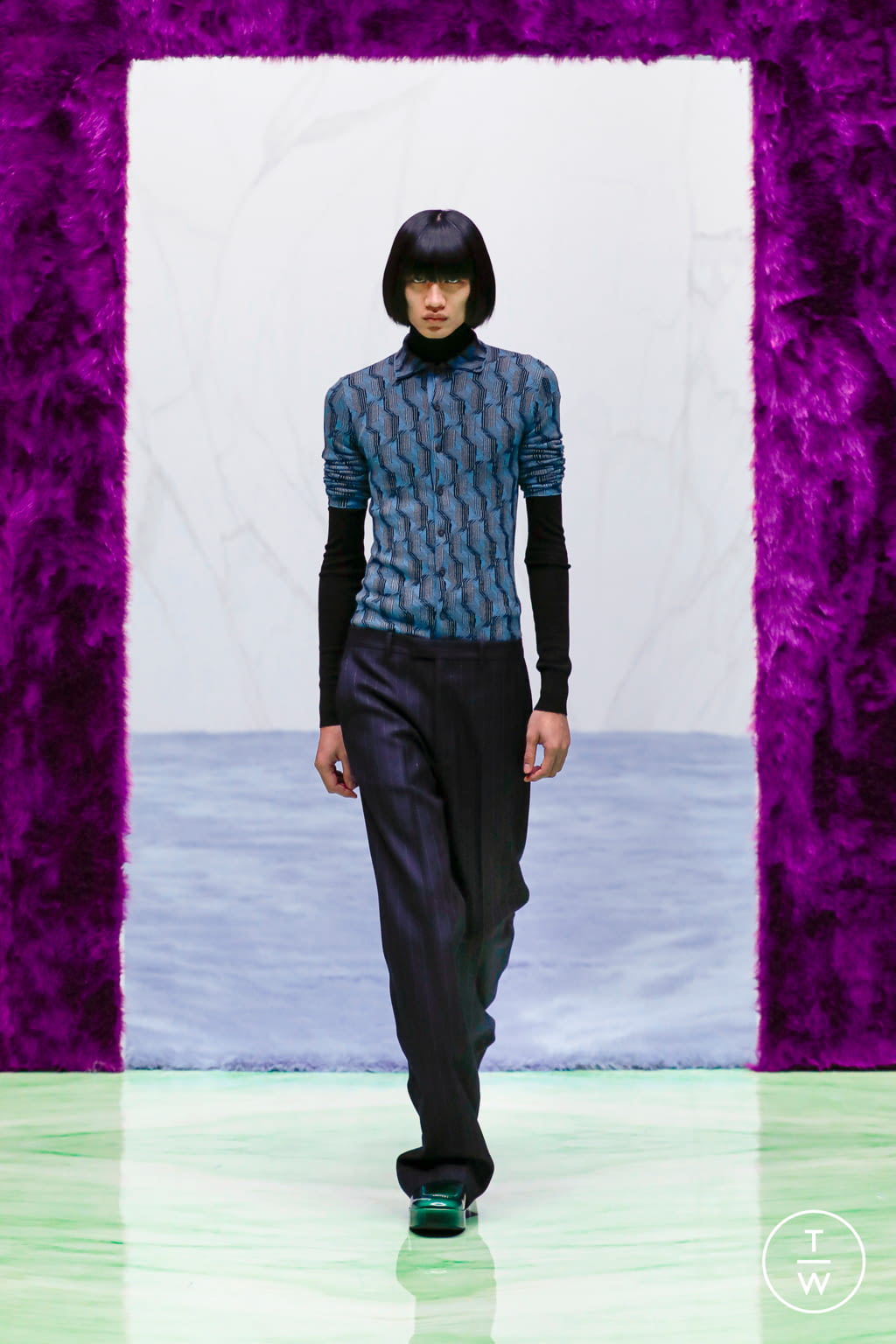 Fashion Week Milan Fall/Winter 2021 look 6 from the Prada collection menswear