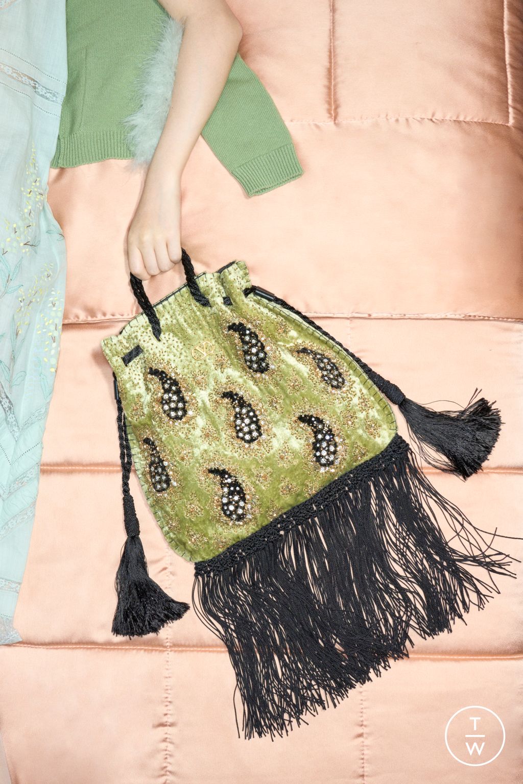 Fashion Week Paris Resort 2026 look 42 from the Valentino collection womenswear accessories