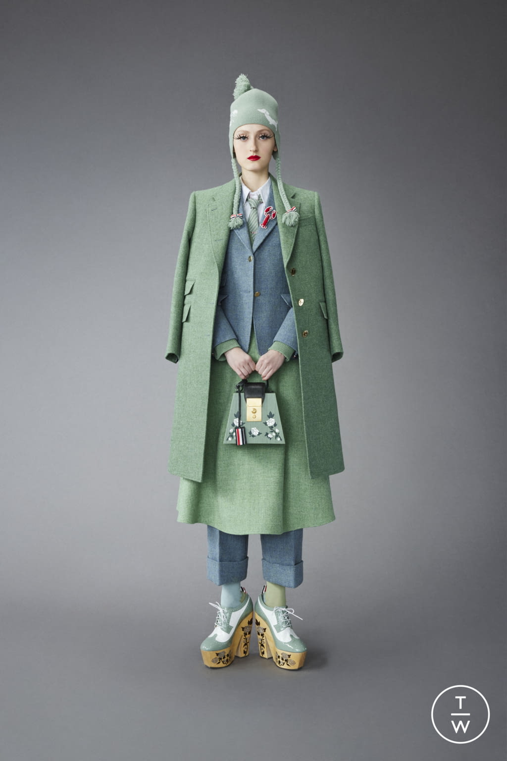 Fashion Week New York Pre-Fall 2022 look 7 from the Thom Browne collection womenswear