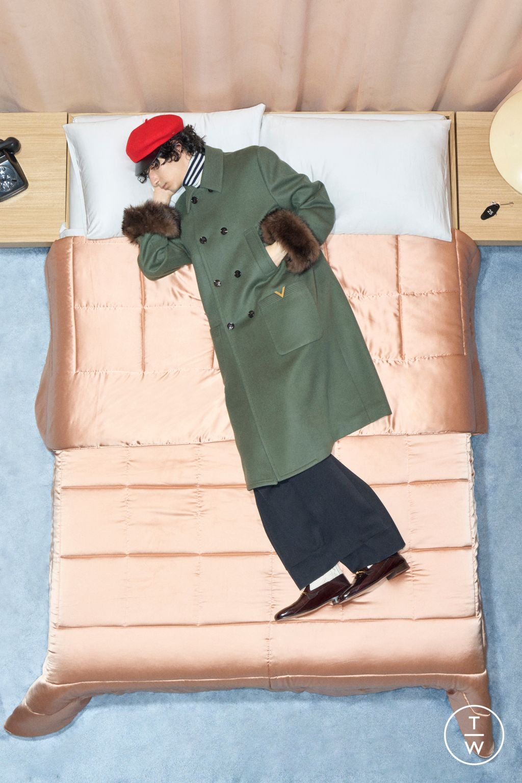 Fashion Week Paris Resort 2026 look 6 from the Valentino collection menswear