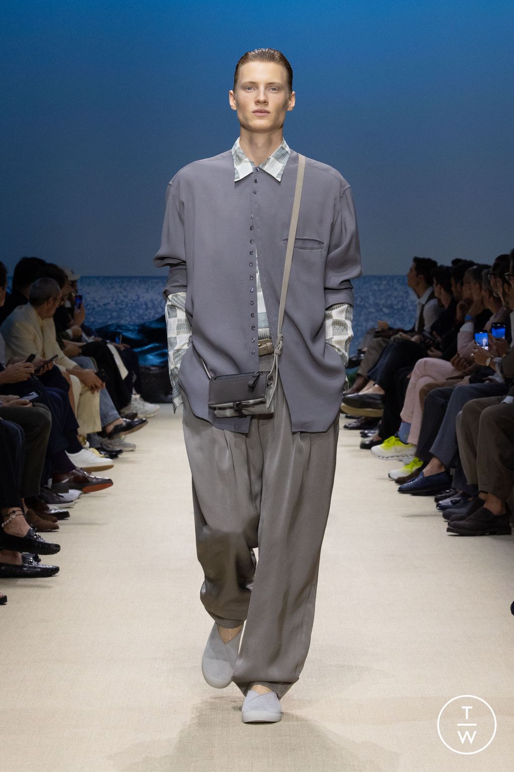 Fashion Week Milan Spring/Summer 2026 look 85 de la collection Giorgio Armani menswear