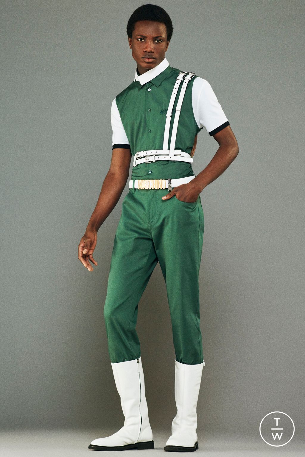 Fashion Week Milan Resort 2024 look 9 from the Moschino collection menswear