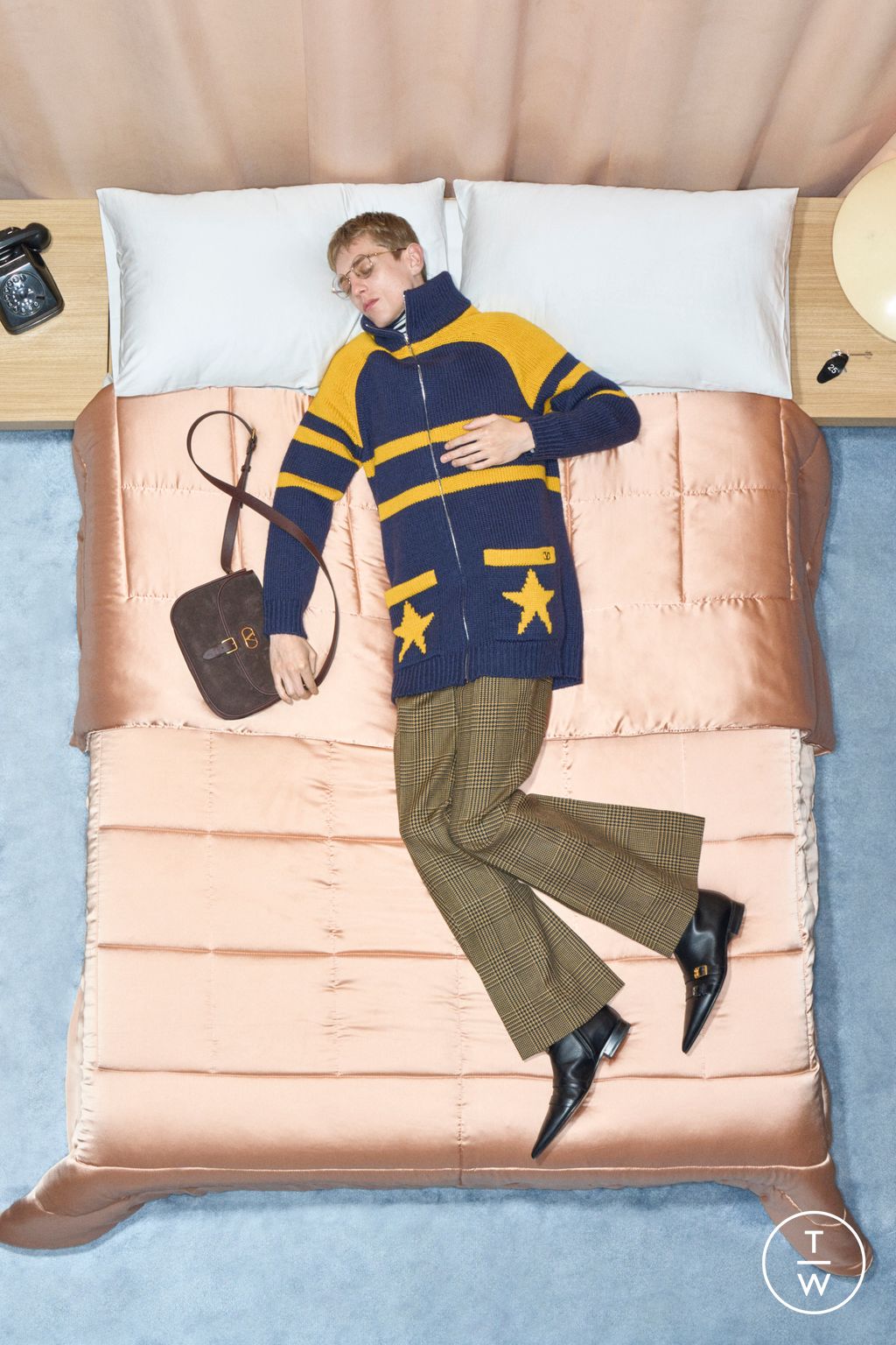 Fashion Week Paris Resort 2026 look 15 from the Valentino collection menswear