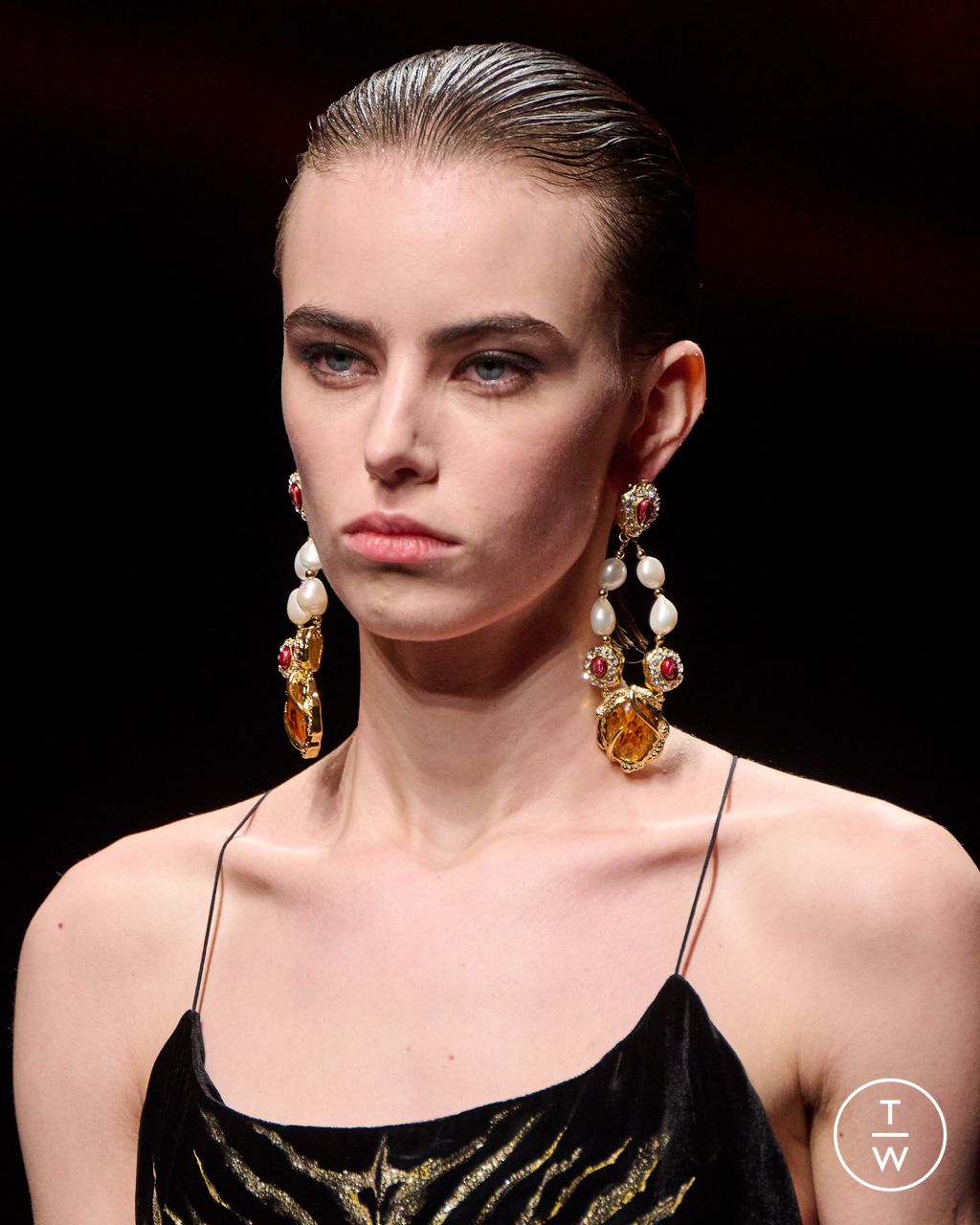 Fashion Week Milan Fall/Winter 2025 look 46 from the Roberto Cavalli collection womenswear accessories