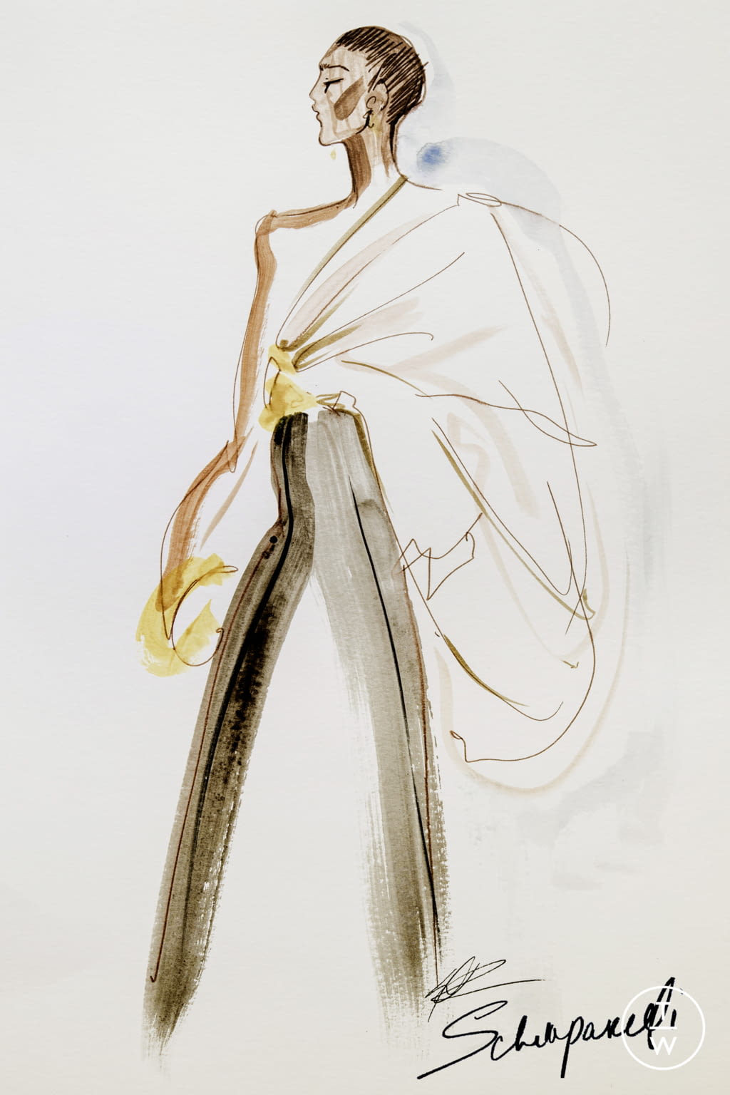 Fashion Week Paris Fall/Winter 2020 look 1 de la collection Schiaparelli couture