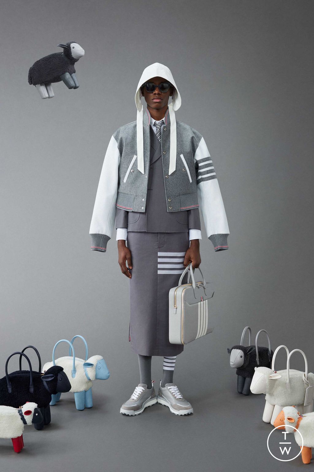 Fashion Week New York Resort 2024 look 10 from the Thom Browne collection menswear
