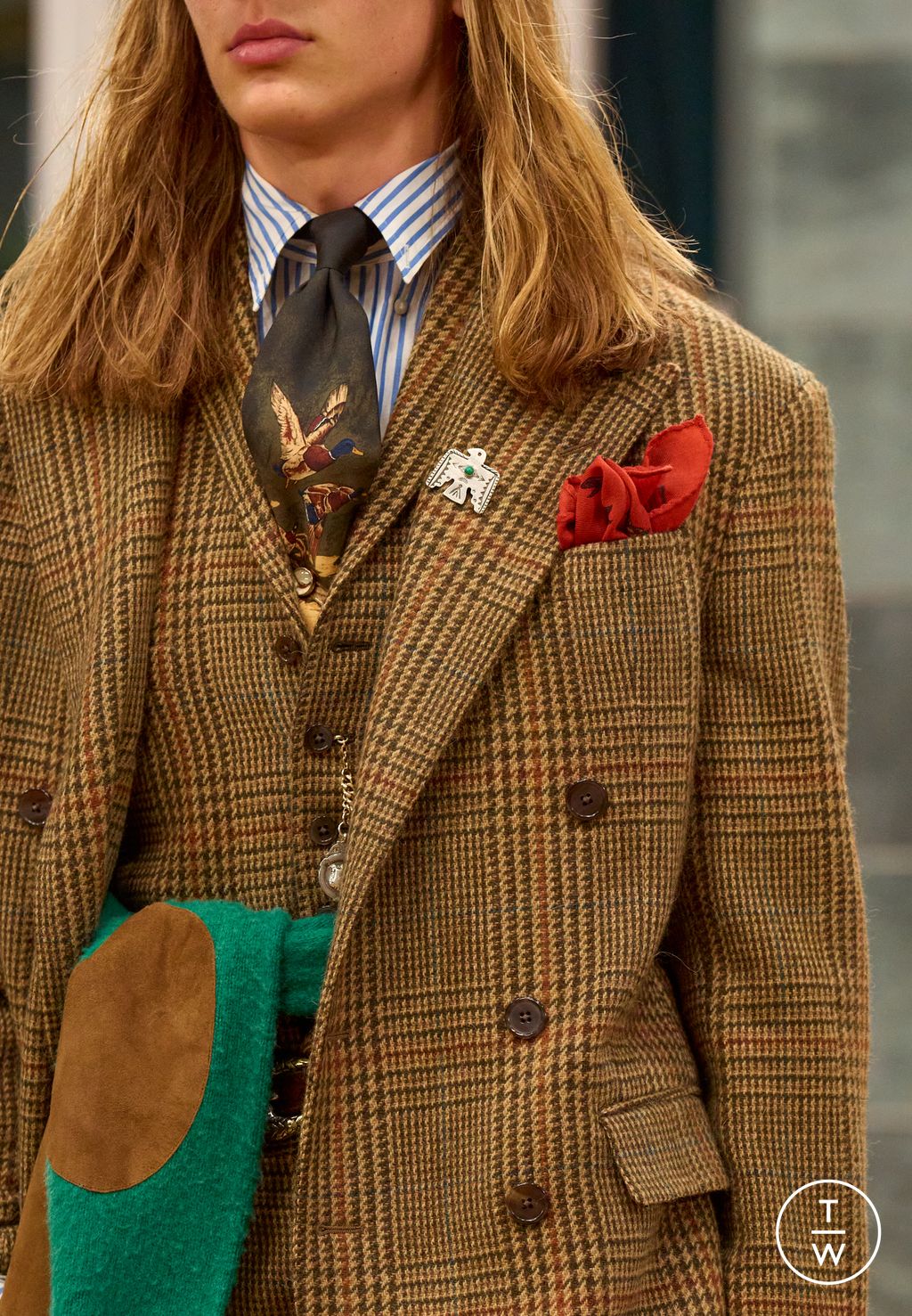 Fashion Week Milan Fall/Winter 2026 look 10 from the Polo Ralph Lauren collection menswear accessories