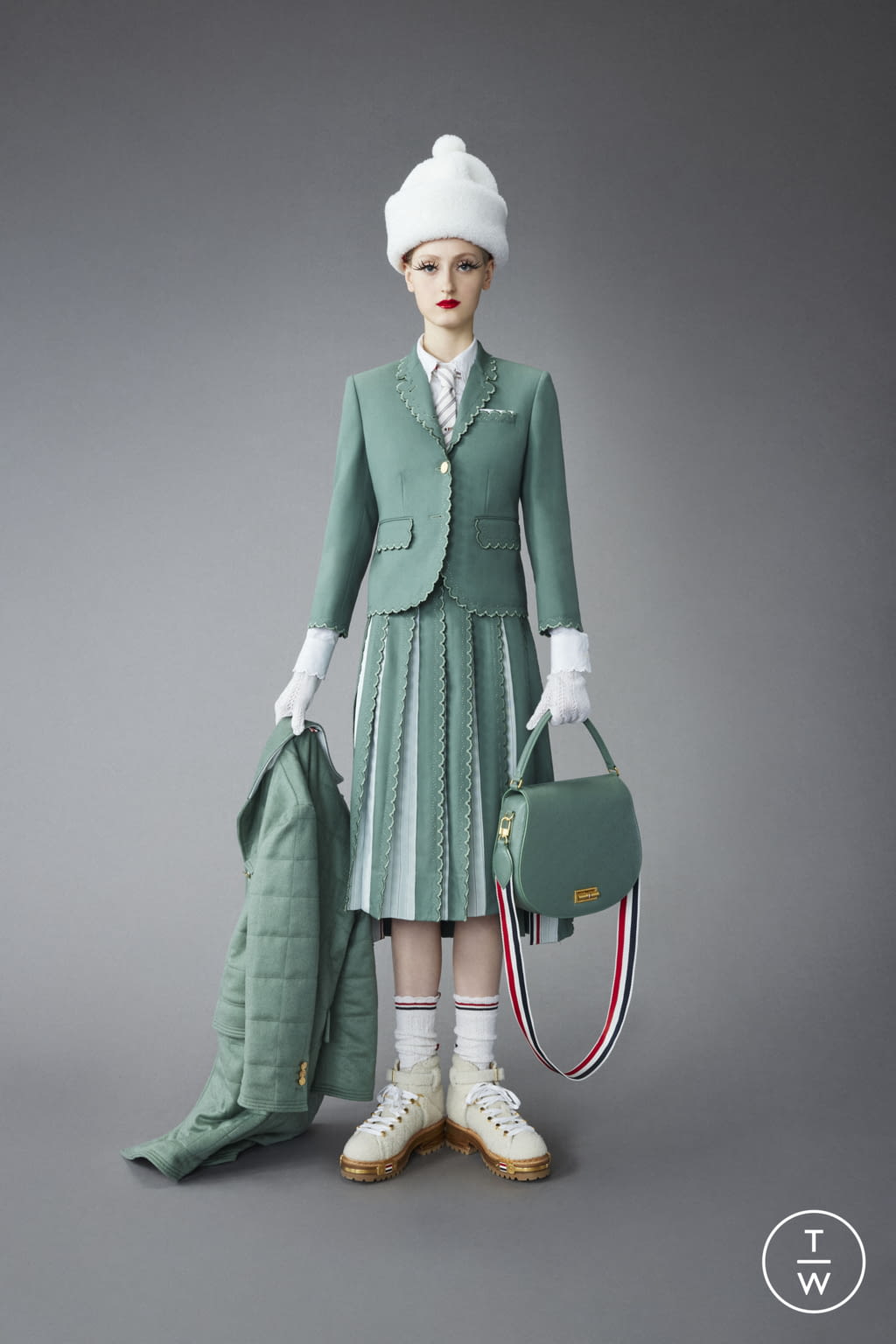 Fashion Week New York Pre-Fall 2022 look 10 from the Thom Browne collection womenswear