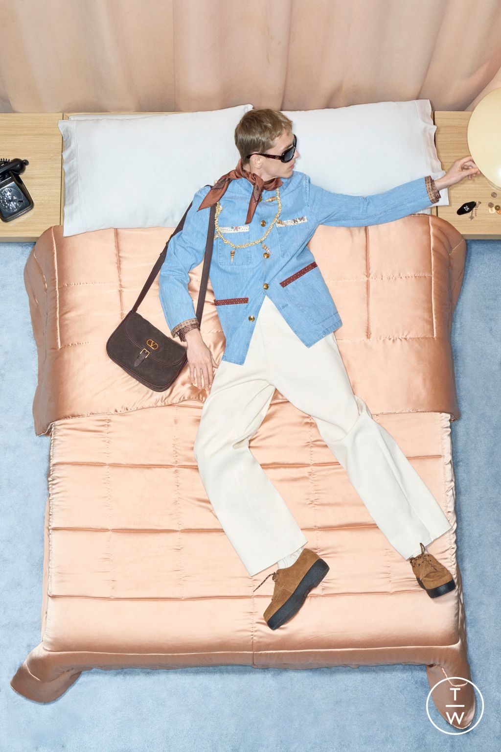 Fashion Week Paris Resort 2026 look 25 from the Valentino collection menswear