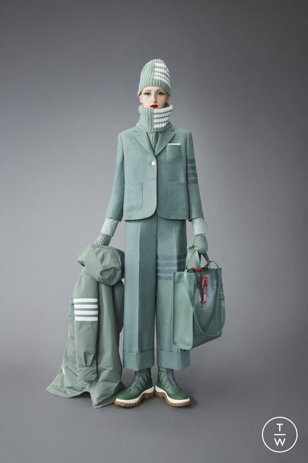 Fashion Week New York Pre-Fall 2022 look 11 from the Thom Browne collection womenswear