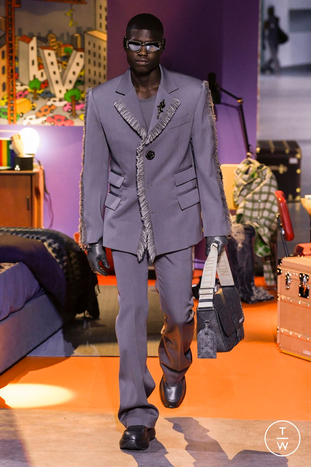 Fashion Week Paris Fall/Winter 2023 look 20 from the Louis Vuitton collection 男装