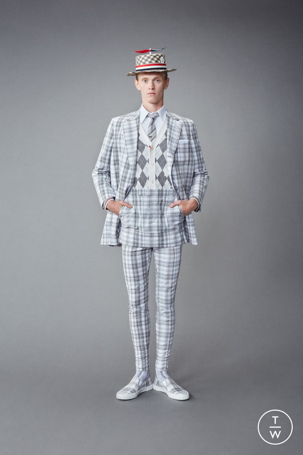 Fashion Week Paris Resort 2022 look 12 from the Thom Browne collection menswear