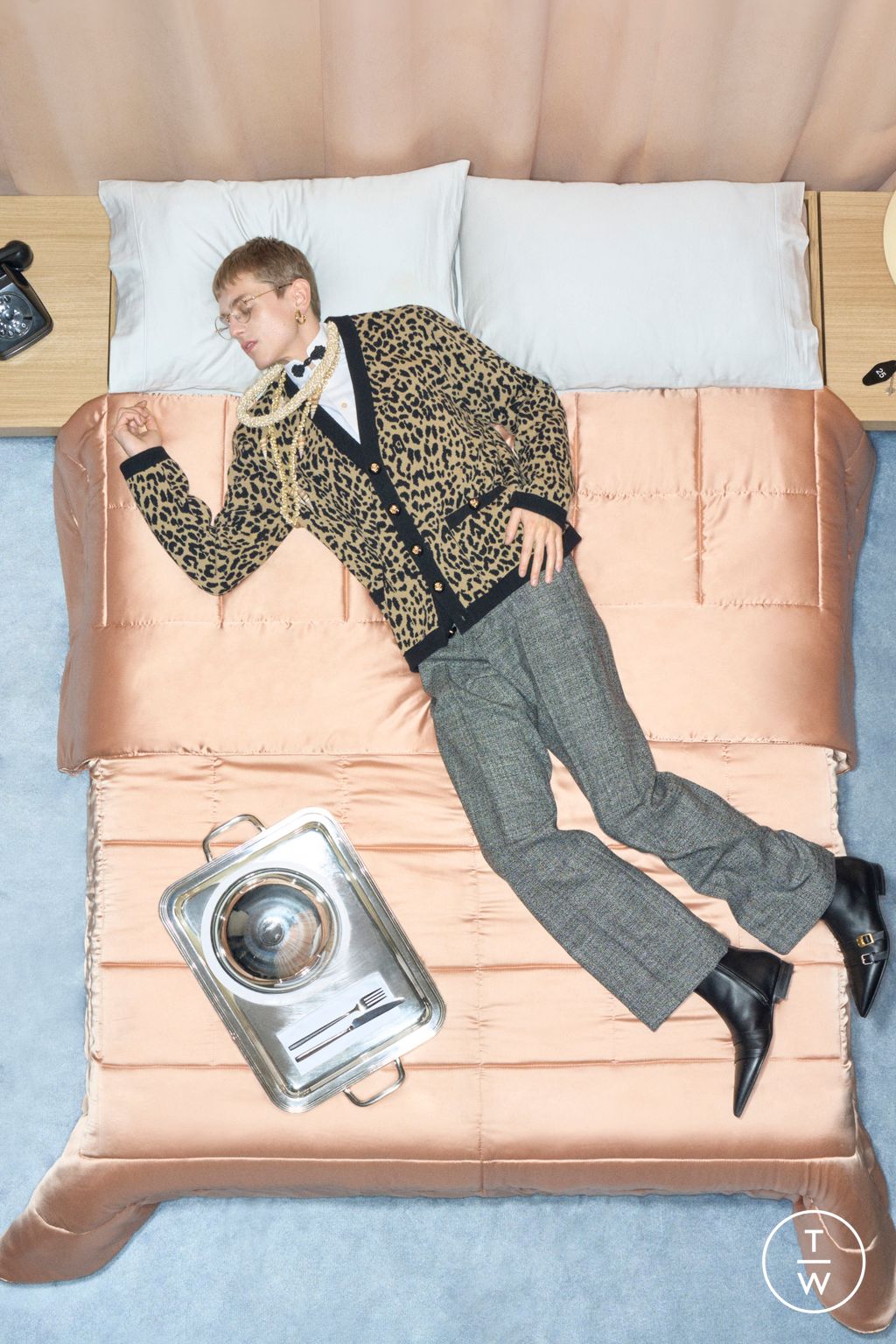 Fashion Week Paris Resort 2026 look 46 from the Valentino collection menswear